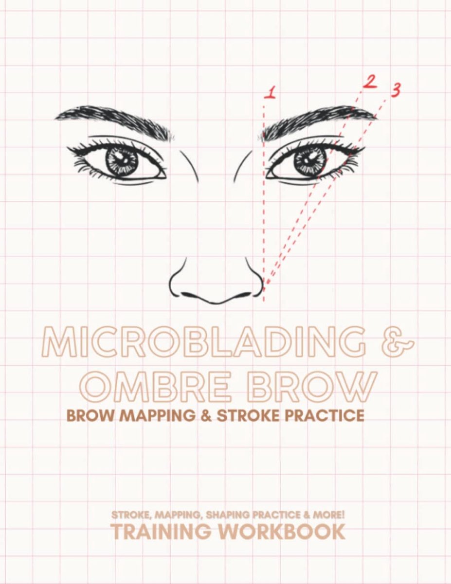 Oefenboek Wenkbrauwen - Microblading PMU Training - Techniek Verbeteren - Printbare Oefenpagina's - 21.59 x 27.94 cm