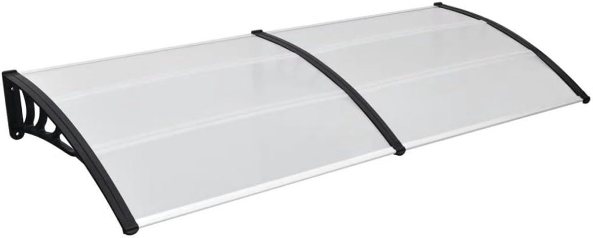 Deur Luifel - Regenbescherming Buiten - Bescherming Entree - Transparante Platen - 240 x 100 cm - Zwart Transparant