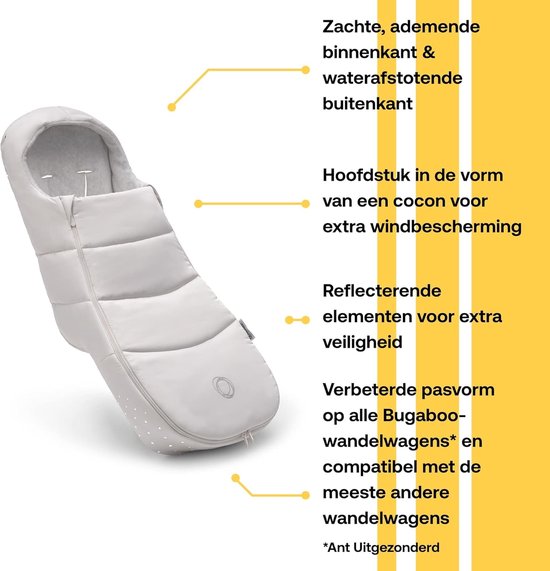 Voetenzak Kinderwagen - Warm Baby Accessoire - Alle Seizoenen Gebruik - Waterafstotend Ademend - 97 x 47 cm - Misty White — afbeelding 5
