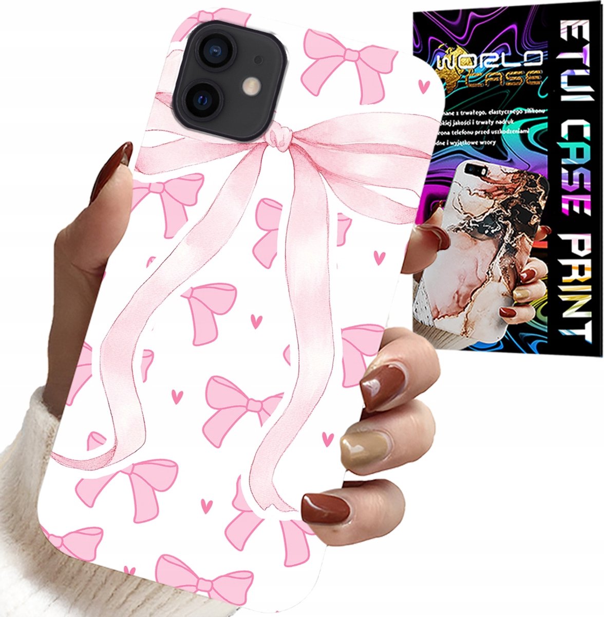 iPhone 11 hoesje - Roze lintjes, trendy patroon