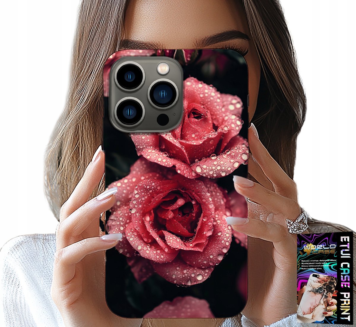 iPhone 14 Pro hoesje - Prachtige roze rozen, bloemenpatronen, hoesje