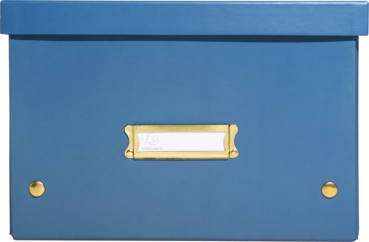 Exacompta 5x Opbergdoos in karton 27x36x19cm Neo Deco, vlak geleverd - Frans blauw - 62352E