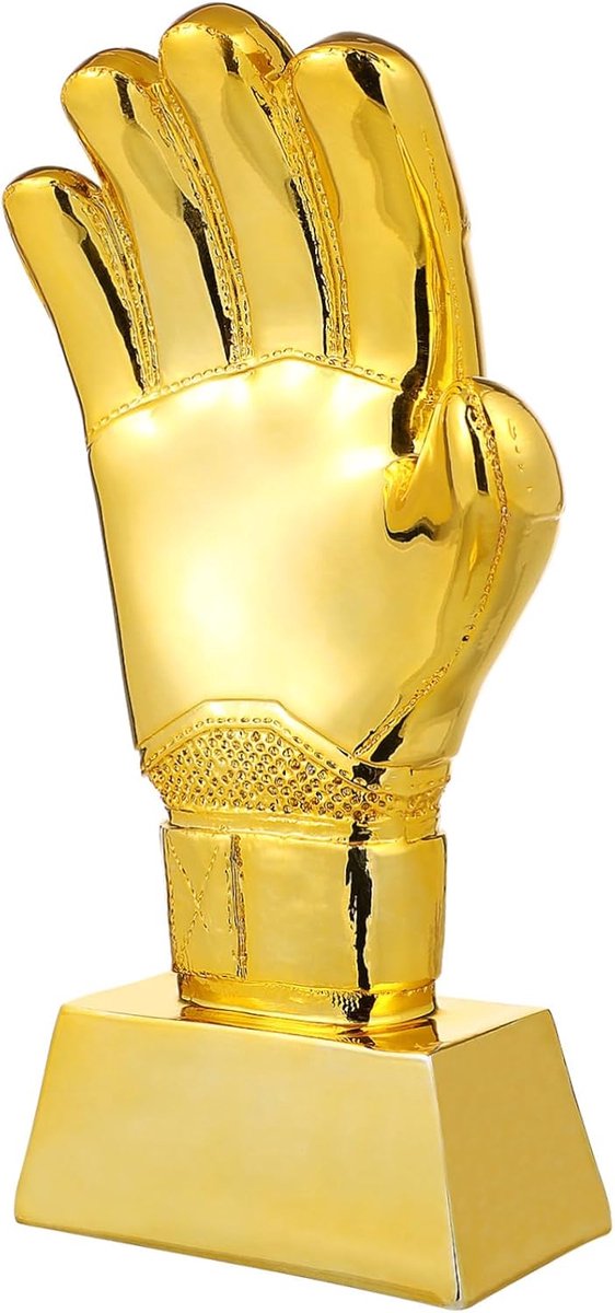 Voetbal Trofee - Keeperhandschoen - Wedstrijd Prijzen - Creatieve Vorm - 21x12cm - Gouden