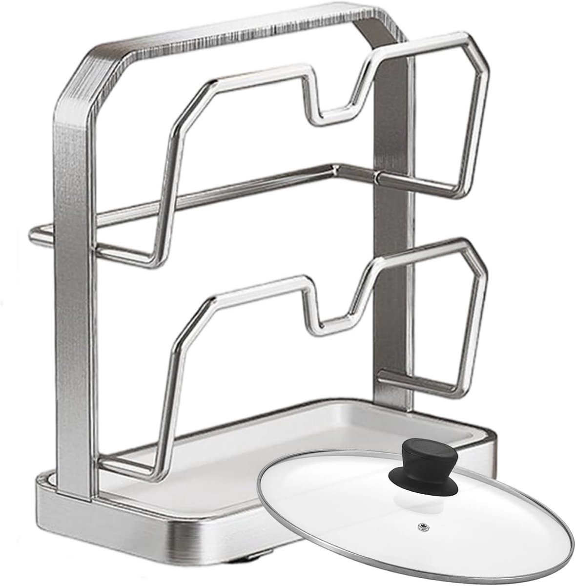 Deksel Opbergrek - Keuken Organizer - Keuken Opbergen - Verticale Opslag - Dubbele Laag