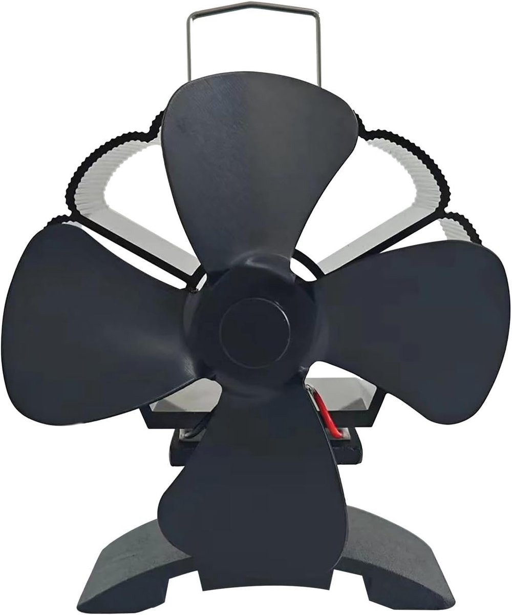 Houtkachel Ventilator - Haardventilator - Efficiënte Warmteverdeling - Warmte Aangedreven - 104 x 144 x 104 cm - Zwart