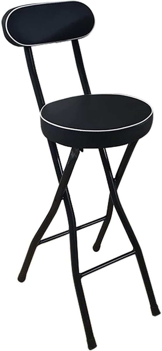 Opvouwbare Barkruk - Inklapbare Stoel - Extra Zitplaatsen - Met Rugsteun - 60 cm Hoog