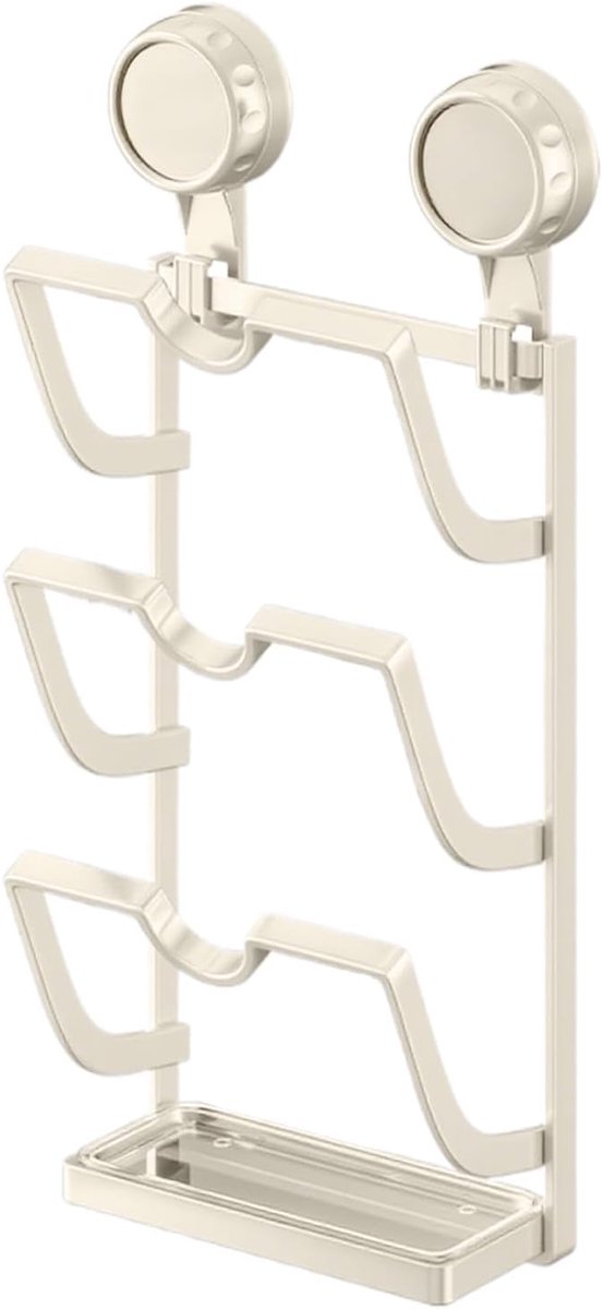 Dekselrek - Potten Organizer - Keuken Kast - Zuignap Bevestiging - 127x17x127 cm - Romig