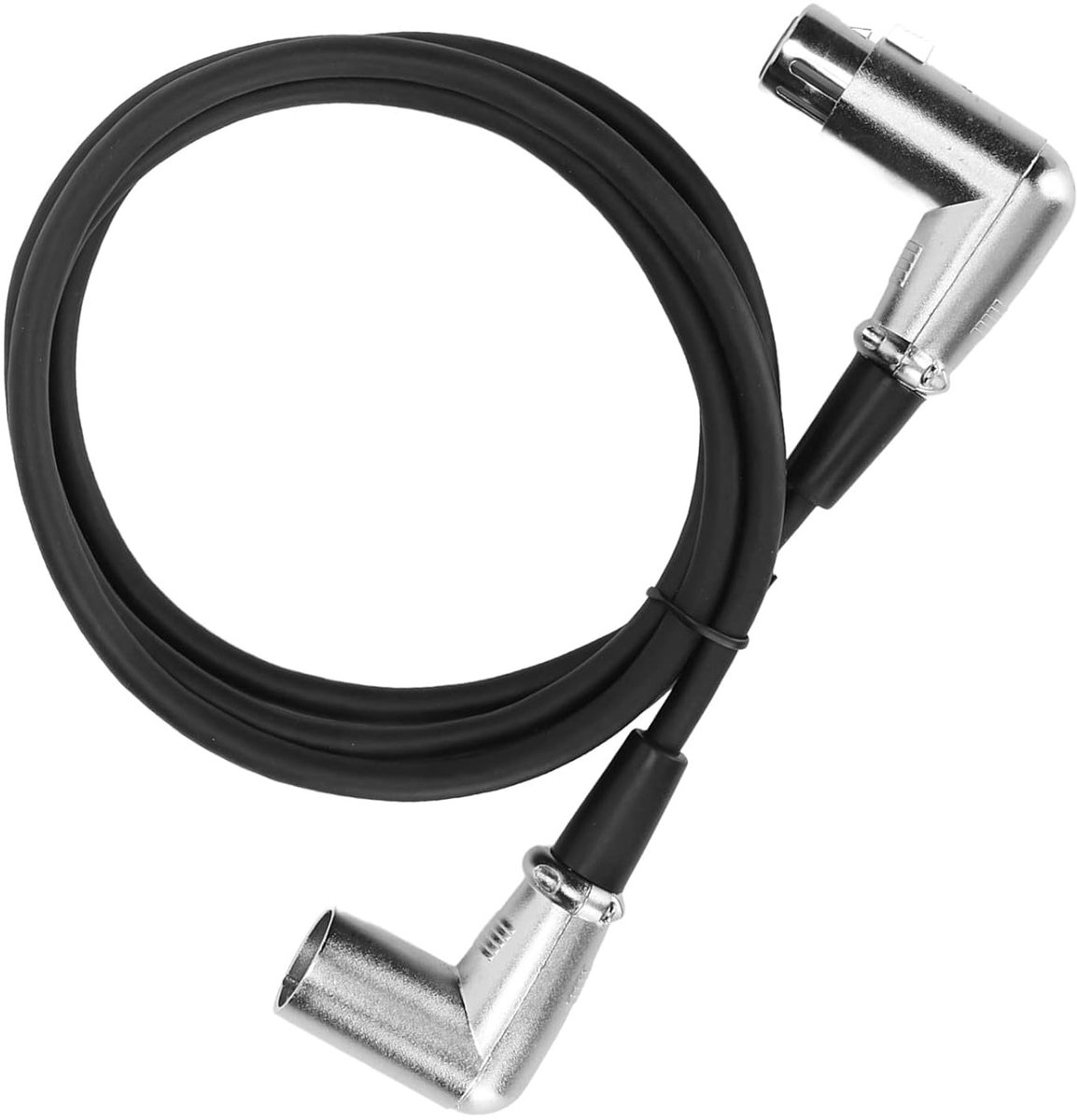 XLR Kabel - Microfoon Kabel - Audio Verbinding - Haakse Connectoren - 15 Meter - Zilver Zwart