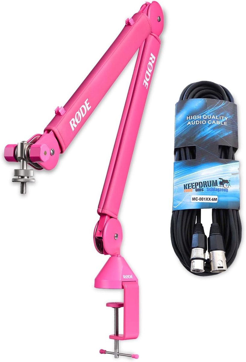 Microfoonarm - Studiomeubel Arm - Content Creatie - Geruisloze Bedienen - 94cm Bereik - Roze