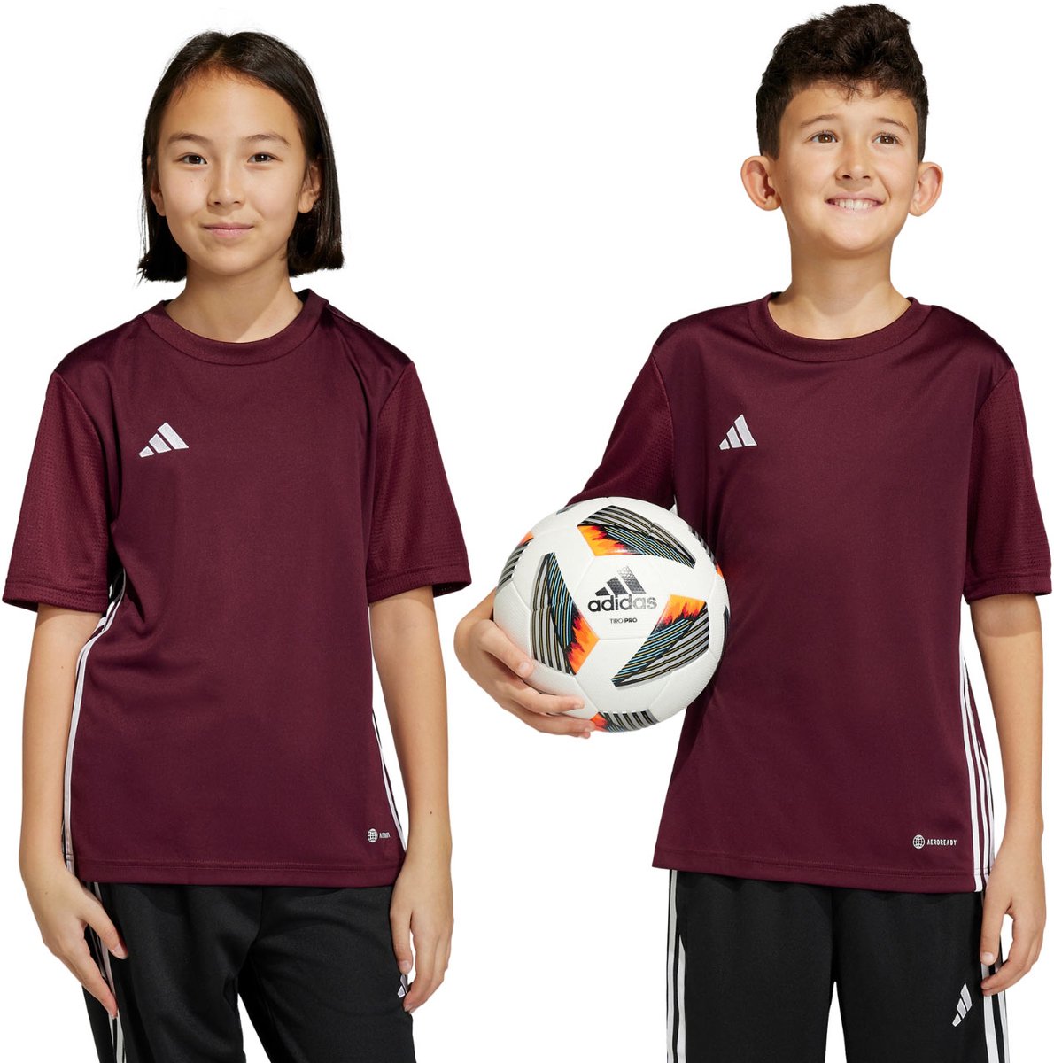 Adidas Tabela 23 Shirt Korte Mouw Kinderen - Bordeaux / Wit | Maat: 140