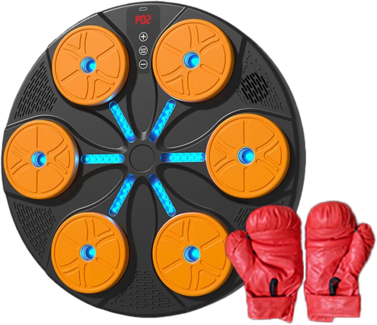 Muziek Boksen Machine - Fitness Apparaat - Thuis Training - Met LED Verlichting - 39x38x18 cm - Oranje