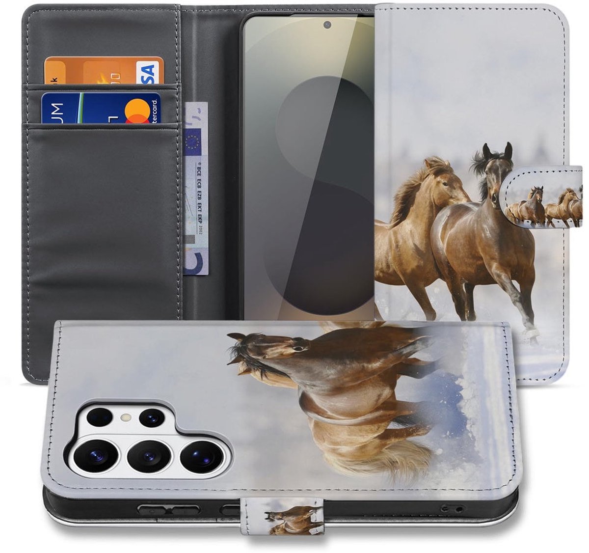 Book Case Samsung Galaxy S26 Ultra Paarden Motief met Magnetische sluiting