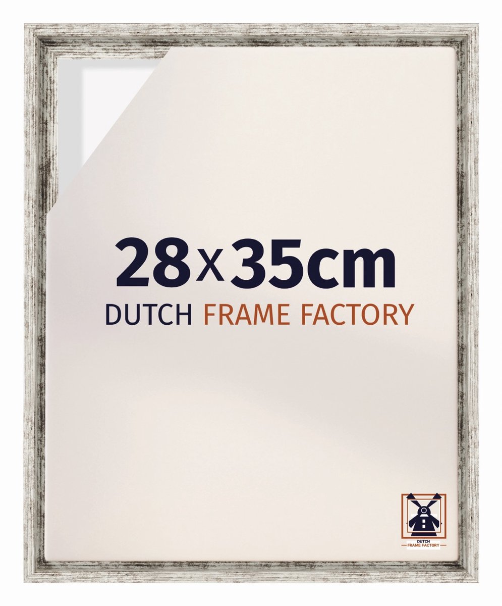 Dutch Frame Factory Baklijst 28x35 cm - Wit Vintage - Geschikt voor Canvasdoek - MDF Baklijst Lausanne