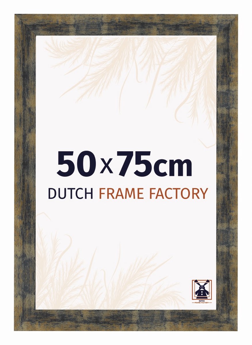Dutch Frame Factory Fotolijst 50x75 cm - MDF - Blauw Goud Gemeleerd - Praag