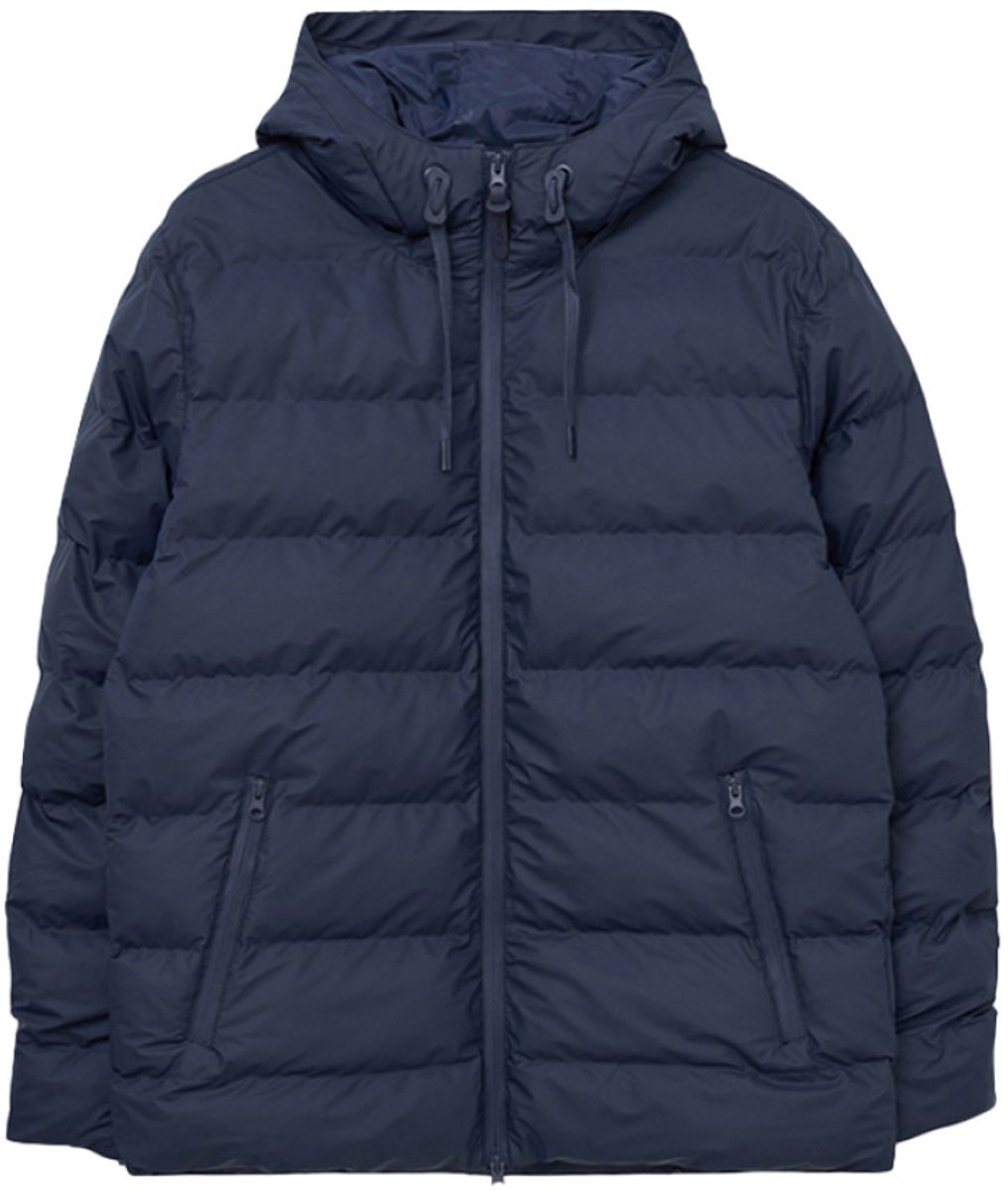 Donkerblauw gewatteerde heren winterjas Hrom van Tantä XL