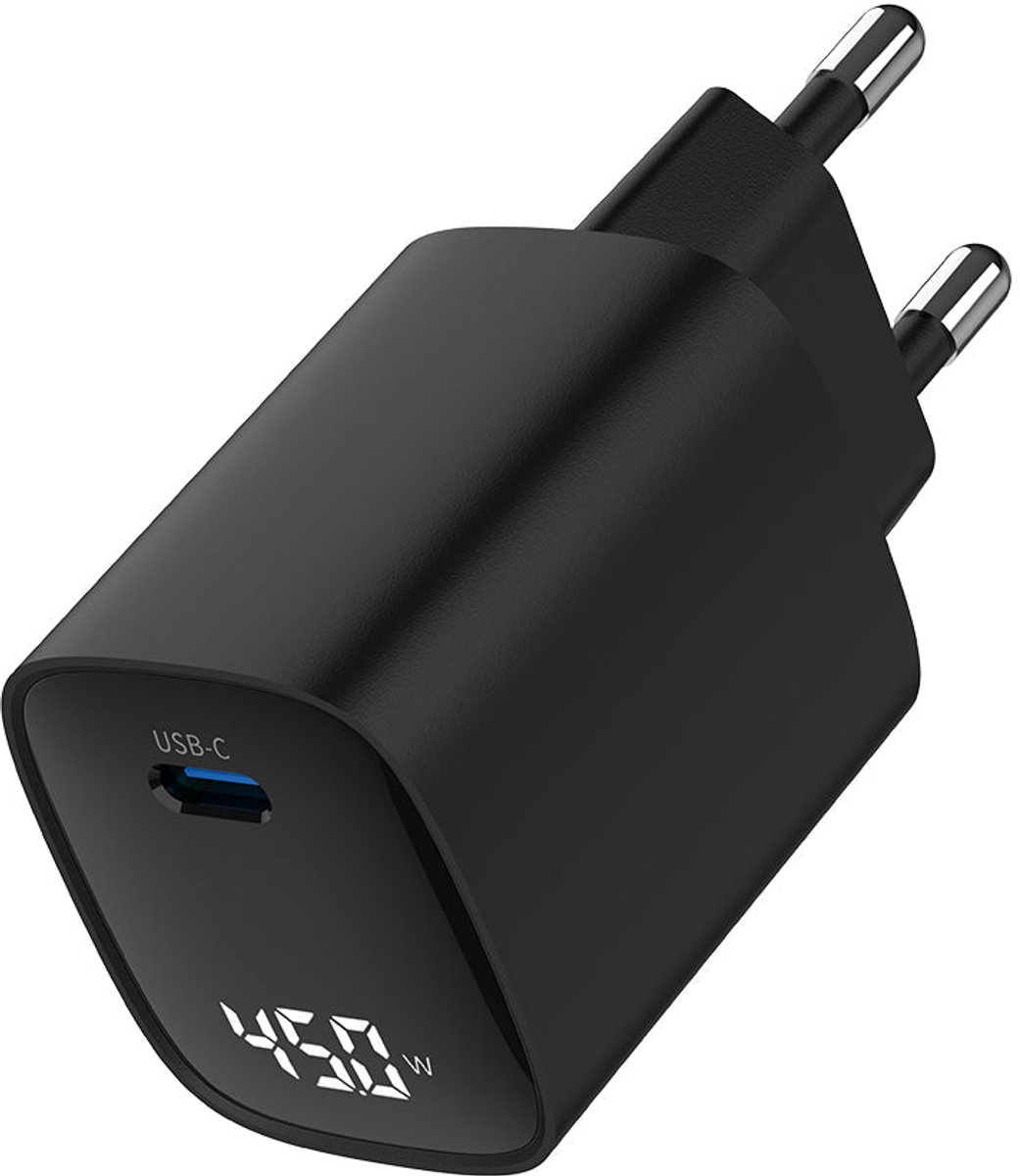 Rixus RXHC13 USB-C Power Adapter With Digital Display 45W Black