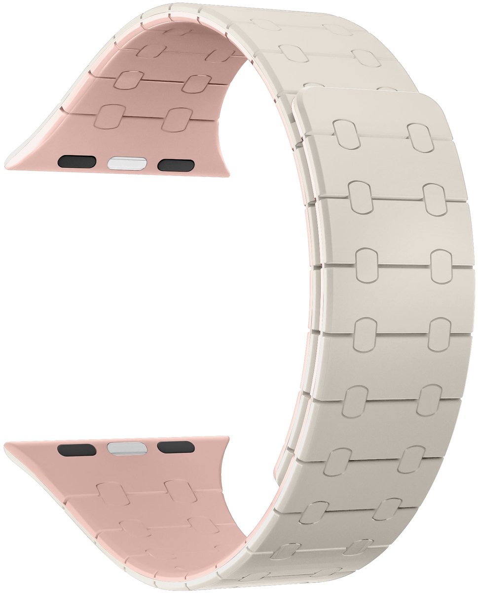 Rixus Magnetic Silicone Band For Apple Watch 38mm, 40mm, 41mm White And Pink