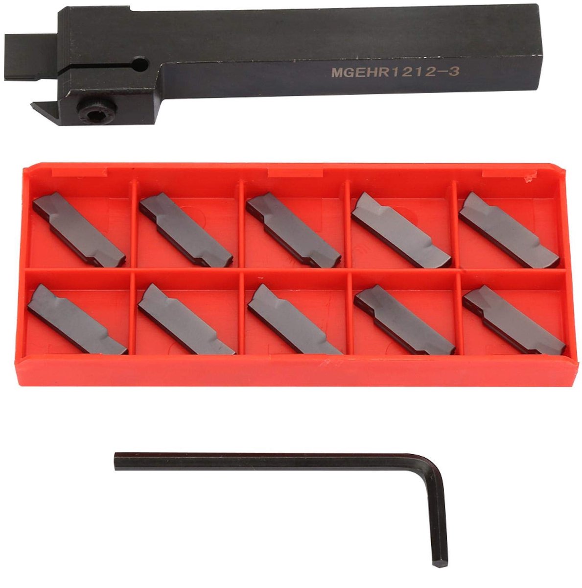 Draaibankgereedschap, draaibank indexeerbaar hardmetalen wisselplaatgereedschap bitset, 10 stuks MGMN300 wisselplaat, 1 stuks gereedschapshouder