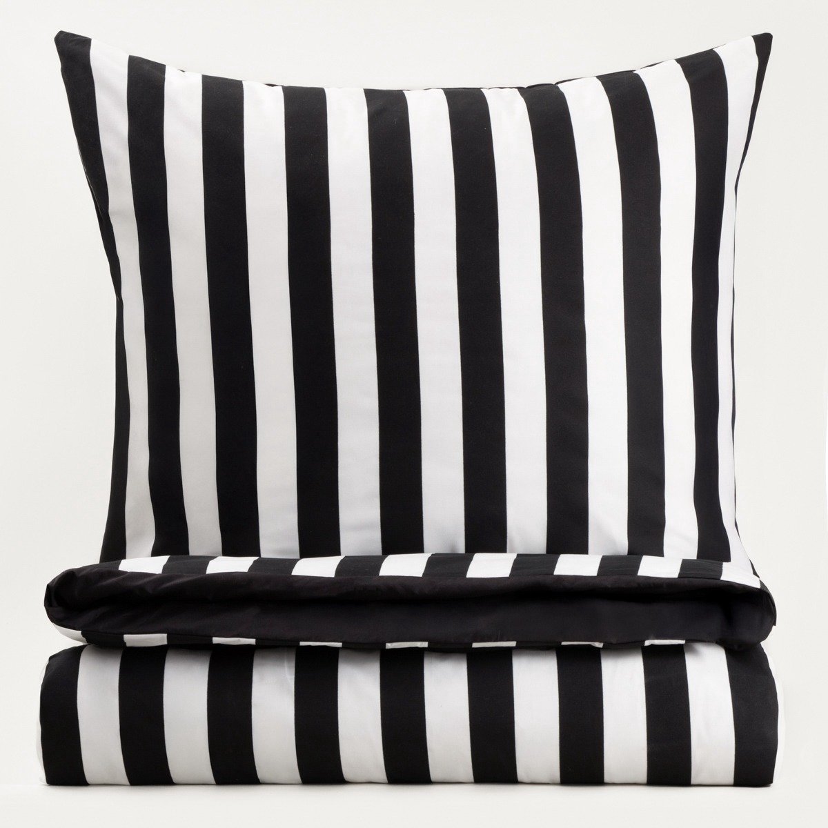 HOMLA BEDDING - Beddengoed - Dekbedovertrek - RAYAS - Microvezel - 220x200 cm + 2x70x80 cm - Zwart & Wit Strepen