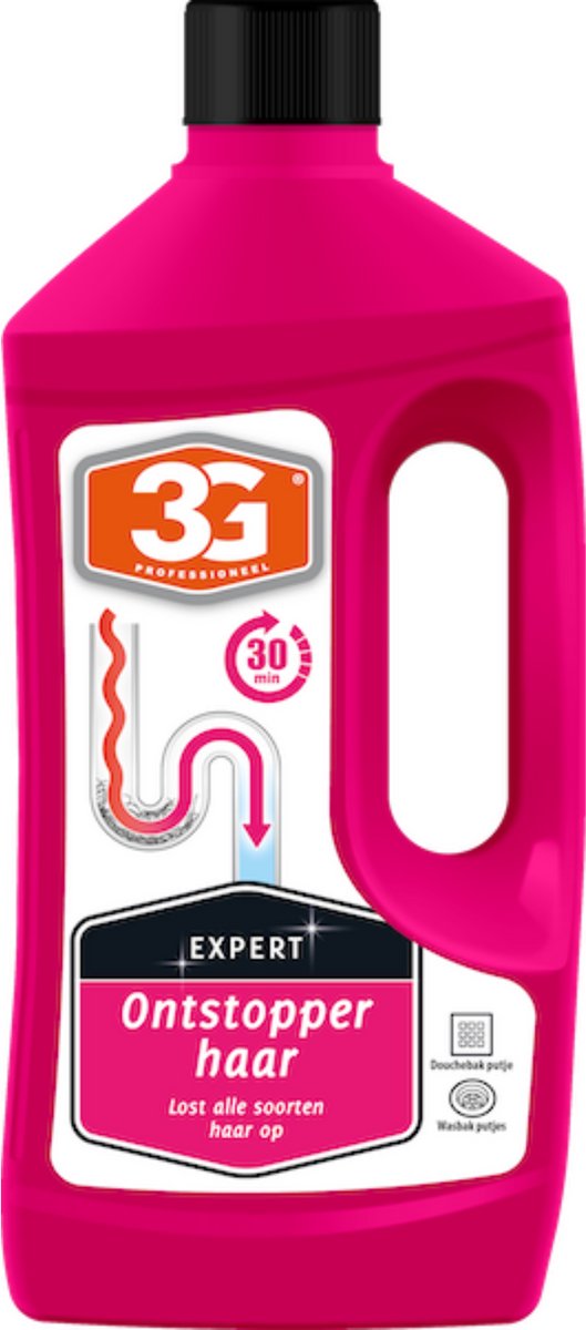 3G Professioneel Expert Ontstopper haar - 1000 ml - Haarontstopper - Afvoer Ontstopper - Riool Ontstopper - Vloeibare Ontstopper - Badkamer - Doucheputje