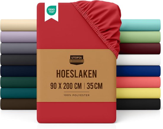 Zer0bed, Hoeslaken voor eenpersoonsbed, effen, 100% katoen, maxi-hoek