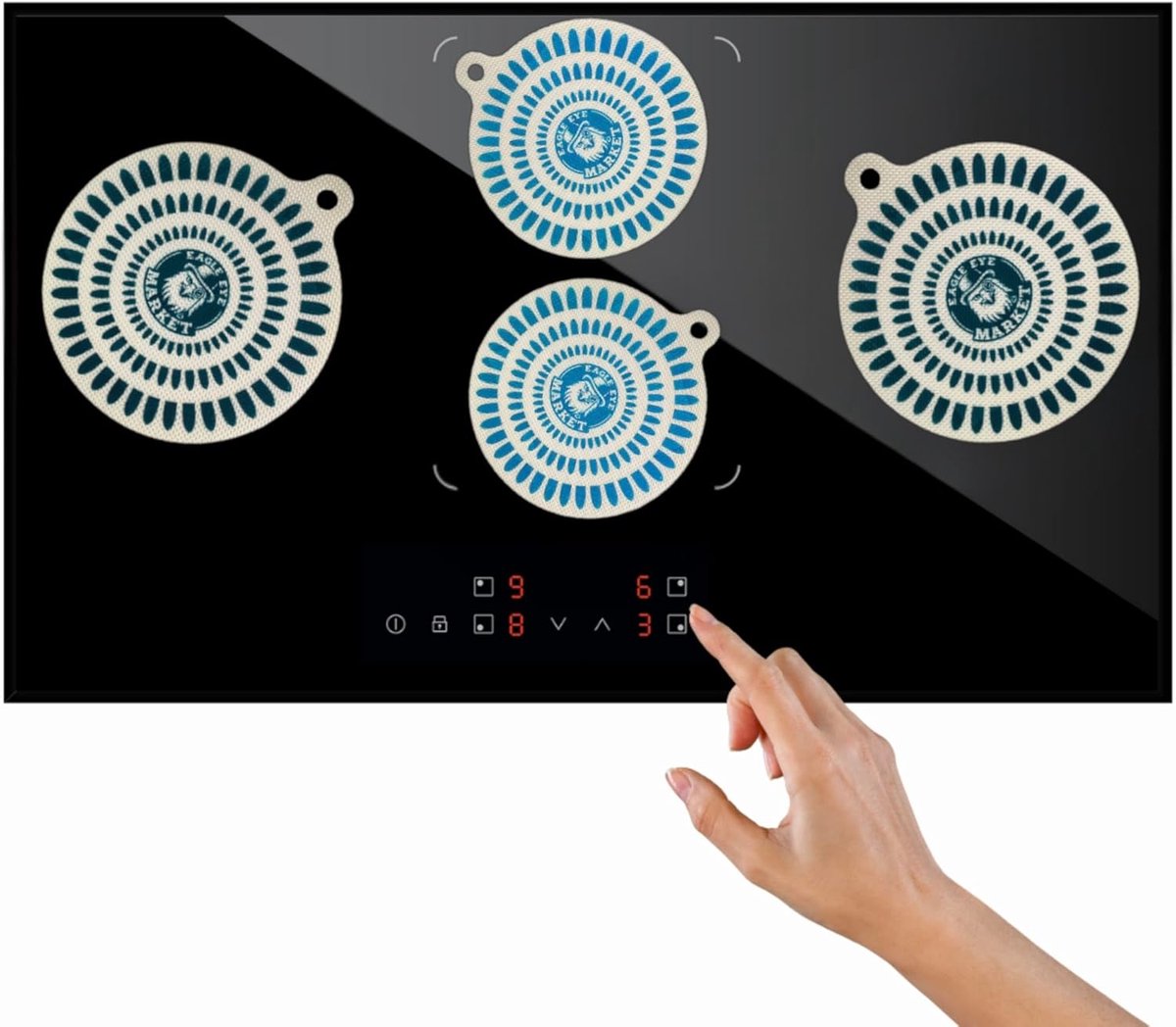 Inductiekookplaat Beschermingsmat met Kleurverandering Set van 4 Stukken voor Optimale Bescherming