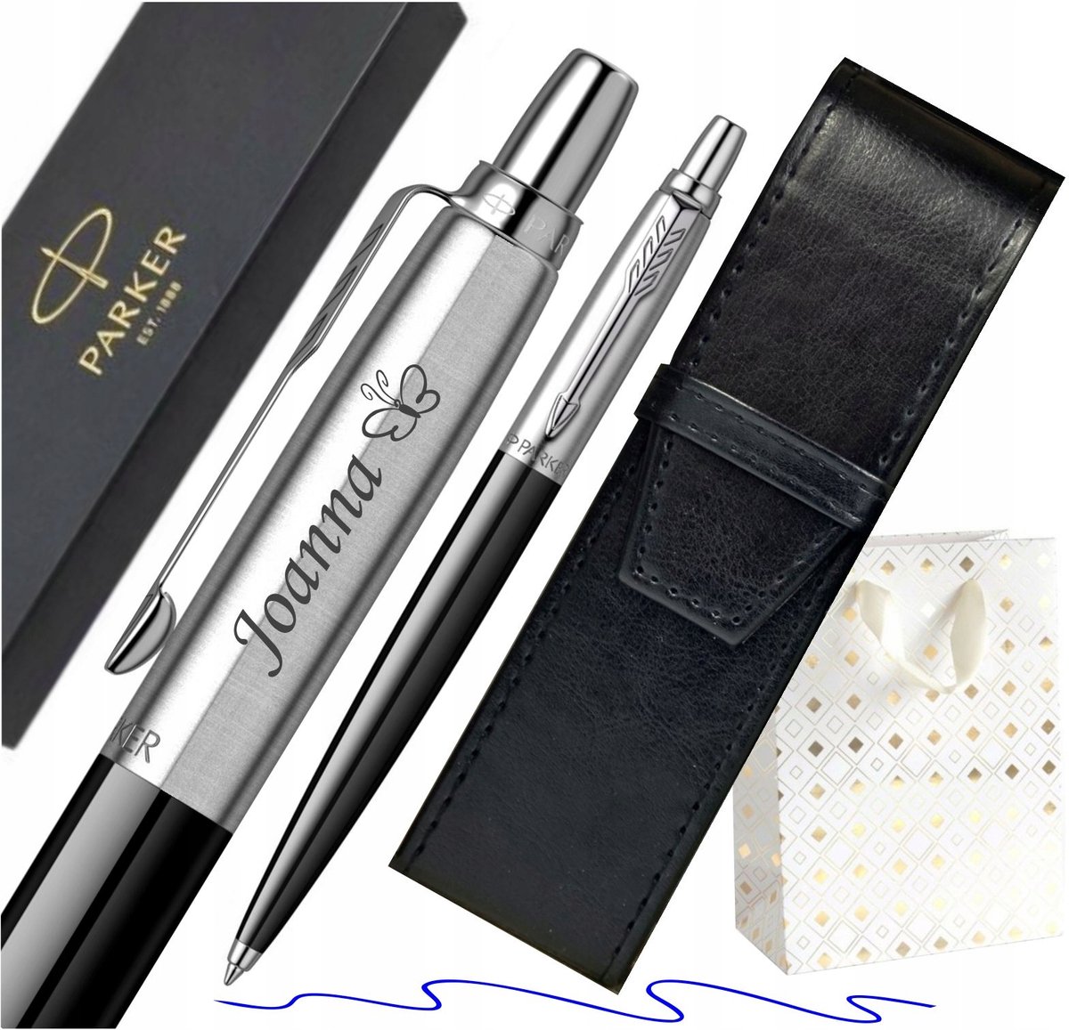 Parker Jotter Originals Zwart met Gravure & Etui - Luxe Cadeauset