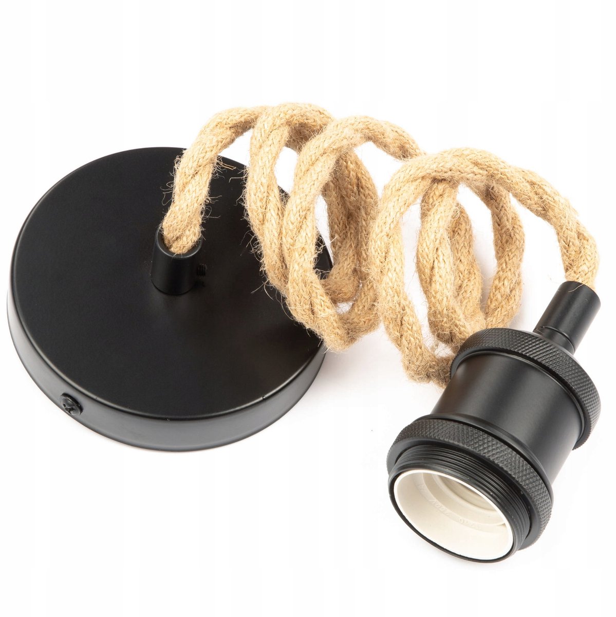 Hanglamp E27 met Jute Kabel en Mat Zwarte Fitting