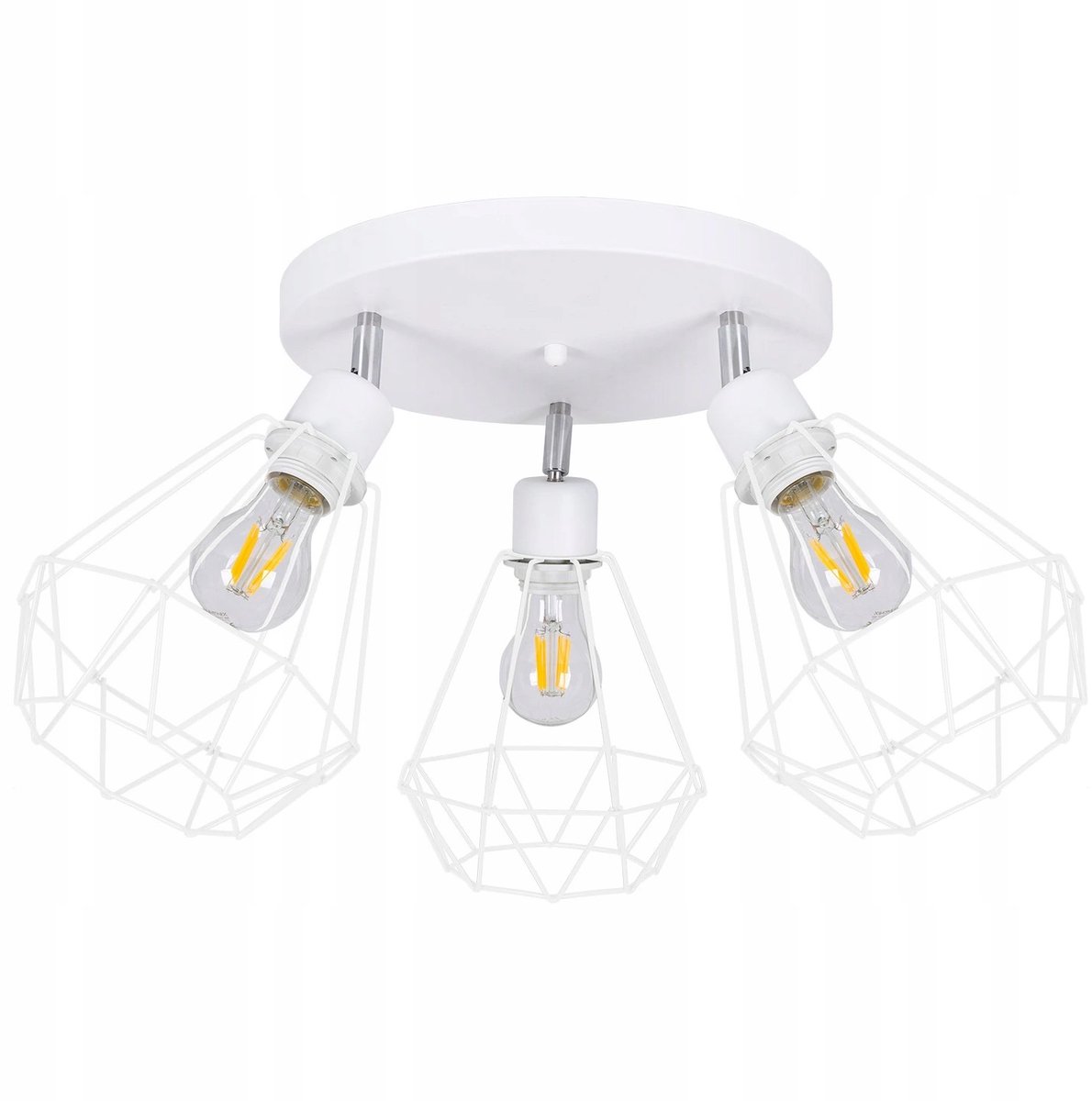 Plafondlamp Druti BRYLANT Loft - 3xE27 - Wit Metaal