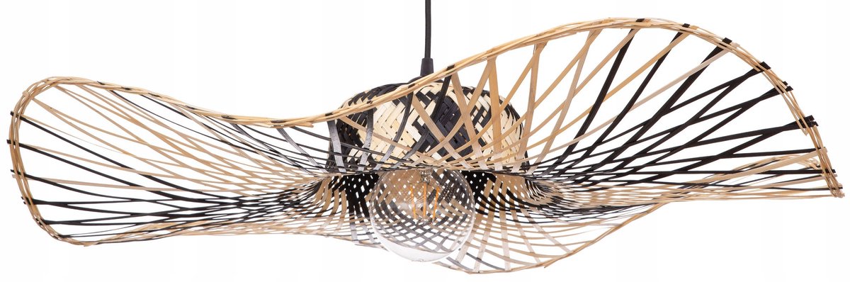 Zwarte Bamboe Hanglamp Boho XL 70cm - Natuurlijke Sfeer