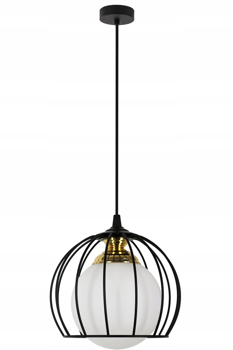 Molino Hanglamp E27 Zwart Goud Ellips Metaal - Stijlvol en Verstelbaar