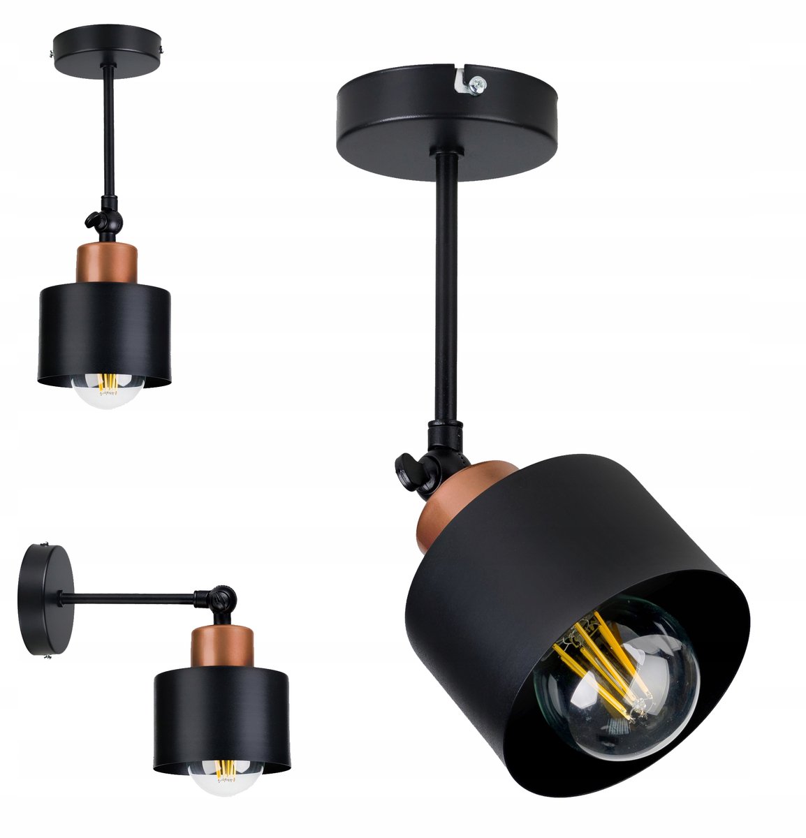 Hanglamp Kubek Koper - Stijlvolle Wandlamp met Verstelbare Kap