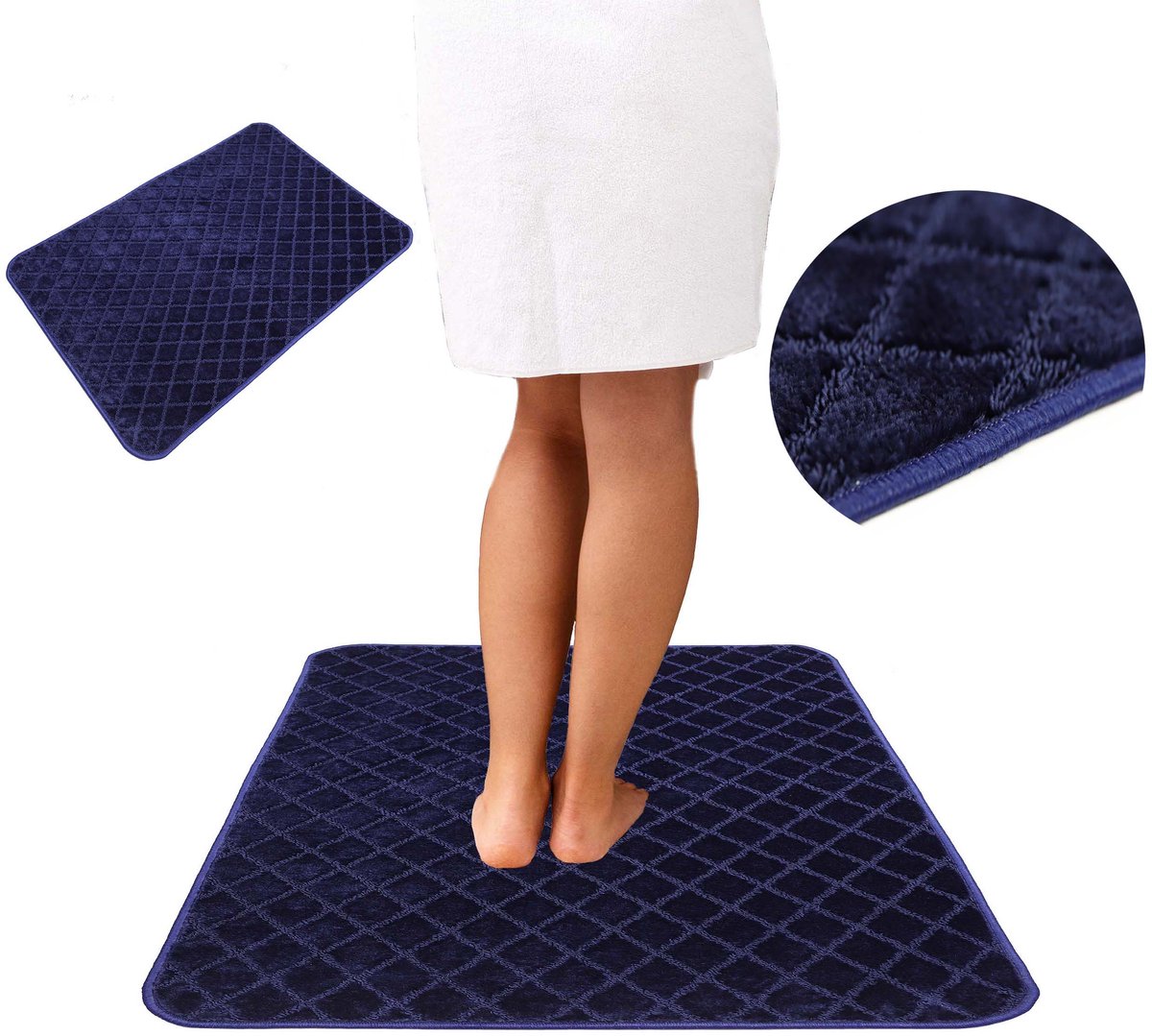 Zacht Antislip Badkamermat Donkerblauw 100x150cm