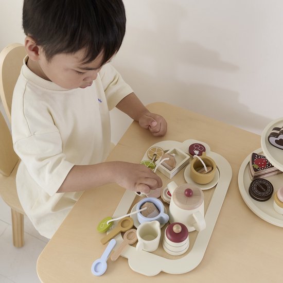 Service à Thé en Bois Petite Amélie - 19 Pièces - Noisette