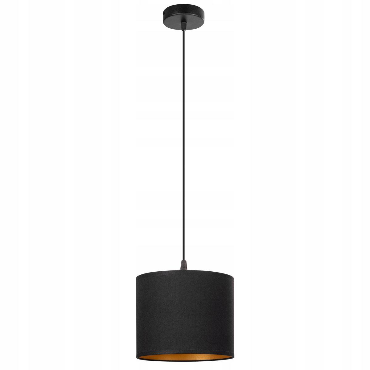 Hanglamp Loft Zwart Goud Stoffen Kap E27 Modern