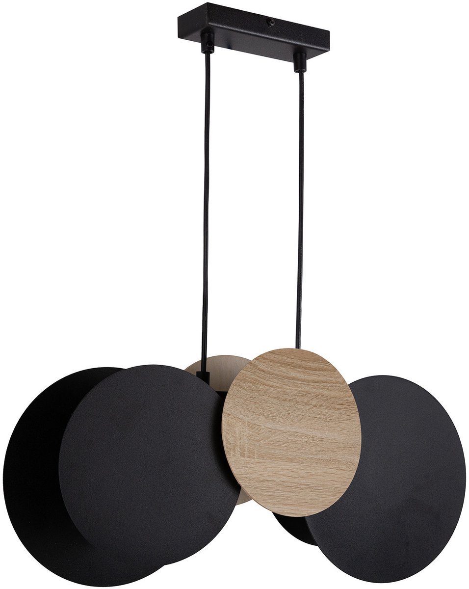 Sigma TOLA 2 hanglamp zwart/eiken HDF plafondlamp