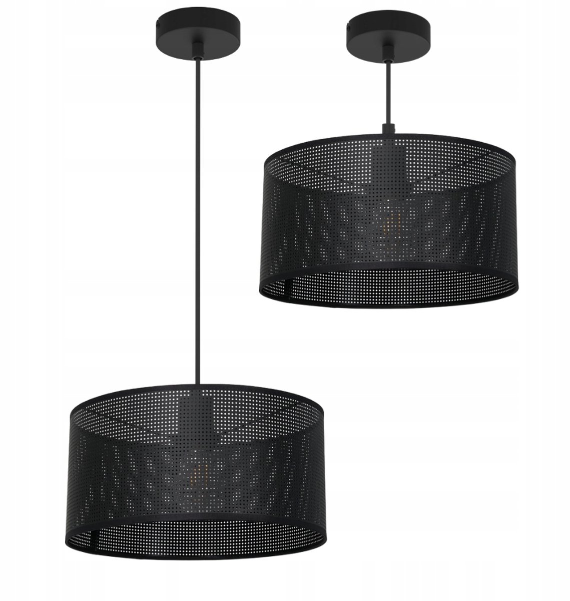 Hanglamp Mesh Zwart - Ajour Kap met Gaten - E27