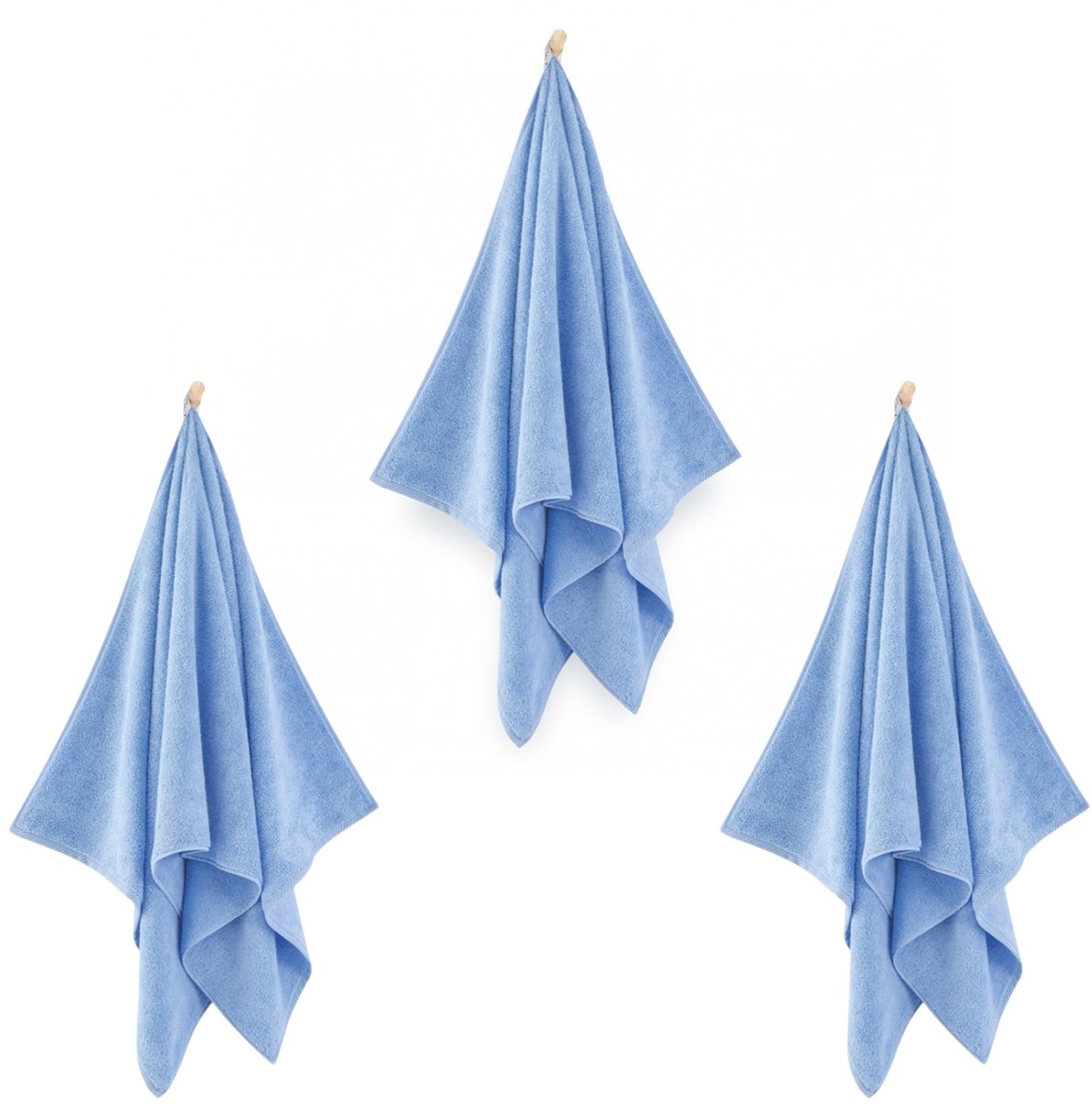 ZWOLTEX KIWI2 Handdoekset Blauw 3 Stuks 70x140 50x100 30x50