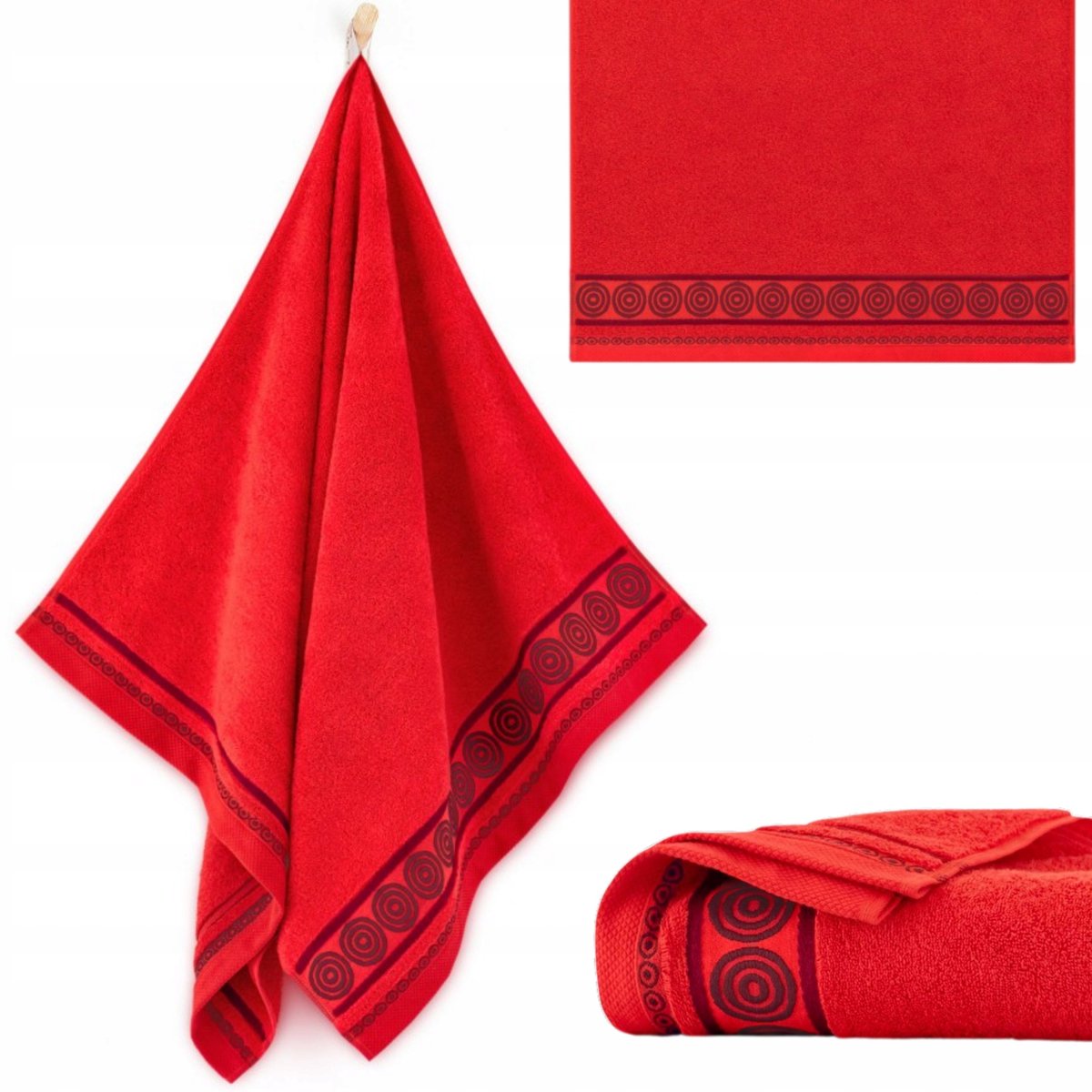 Zwoltex RONDO 2 Badhanddoek 70x140cm Egyptisch Katoen 450g Rood