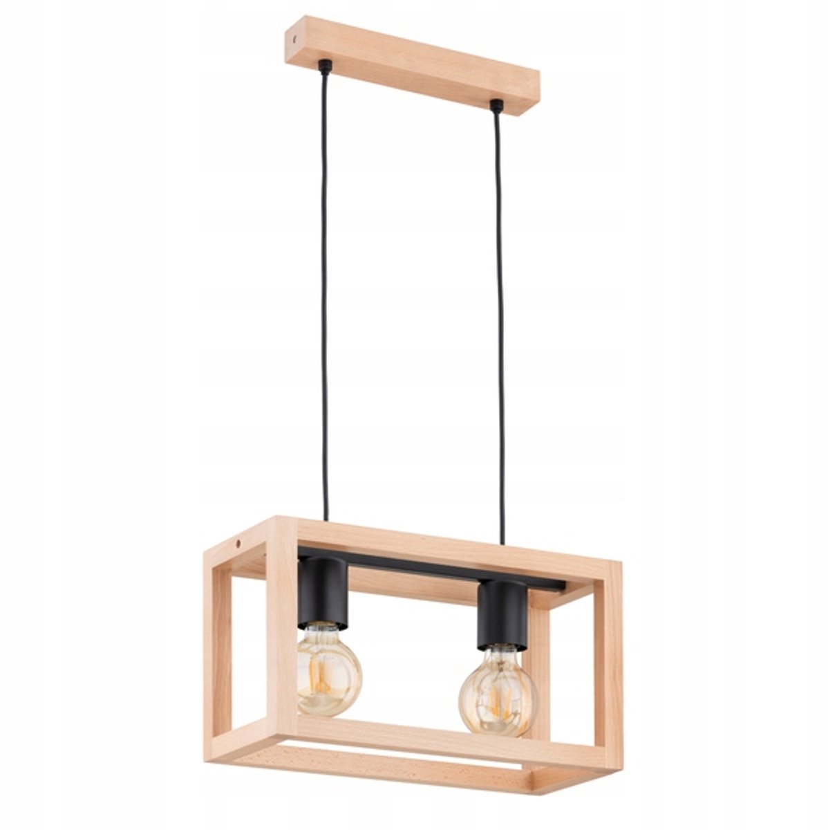 ALFA Pako Hanglamp 2-lichts E27 Zwart/Hout