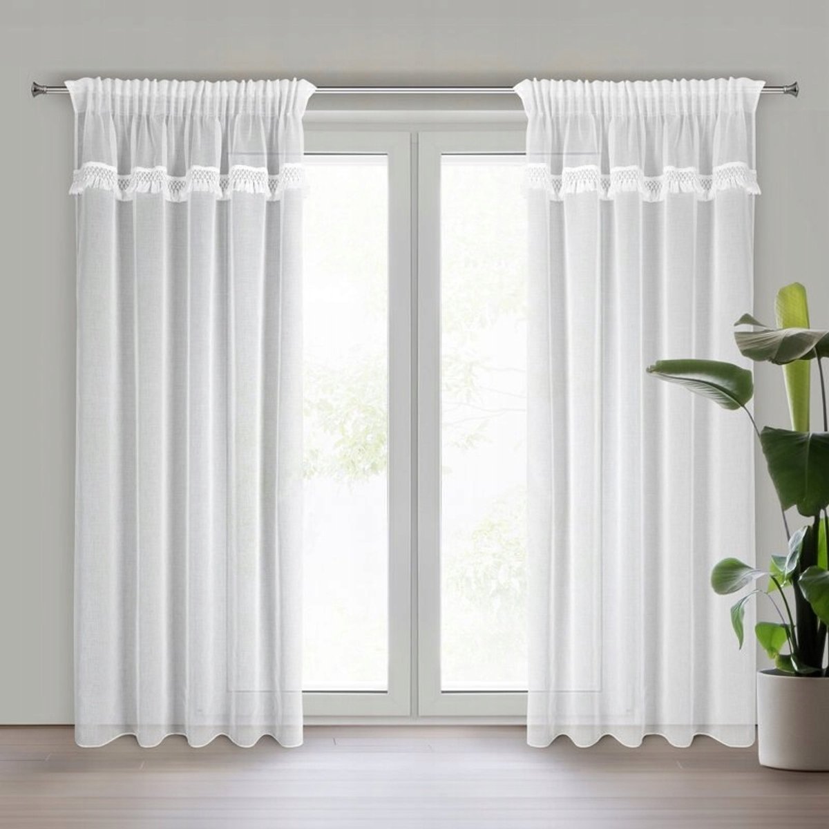Decoratieve Gordijn Eurofirany 140x270 cm - Stijlvol Wit