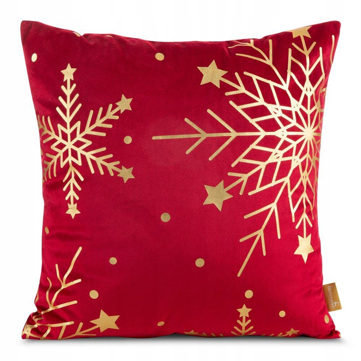 Kerst Sierkussenhoes 45x45 cm met Gouden Sneeuwvlokken