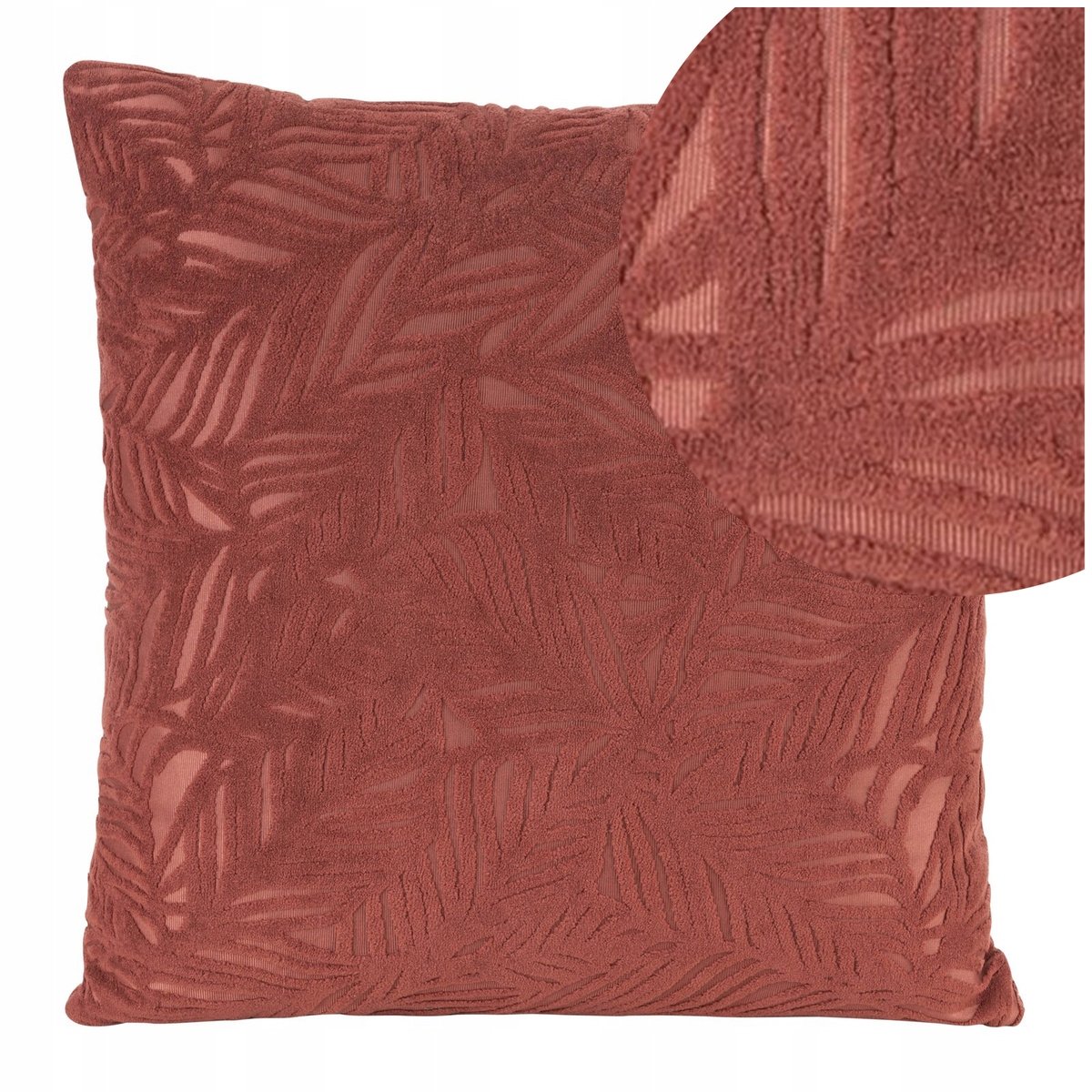 Decoratieve Fluwelen Kussensloop 40x40 met Bladmotief Octavia Roze