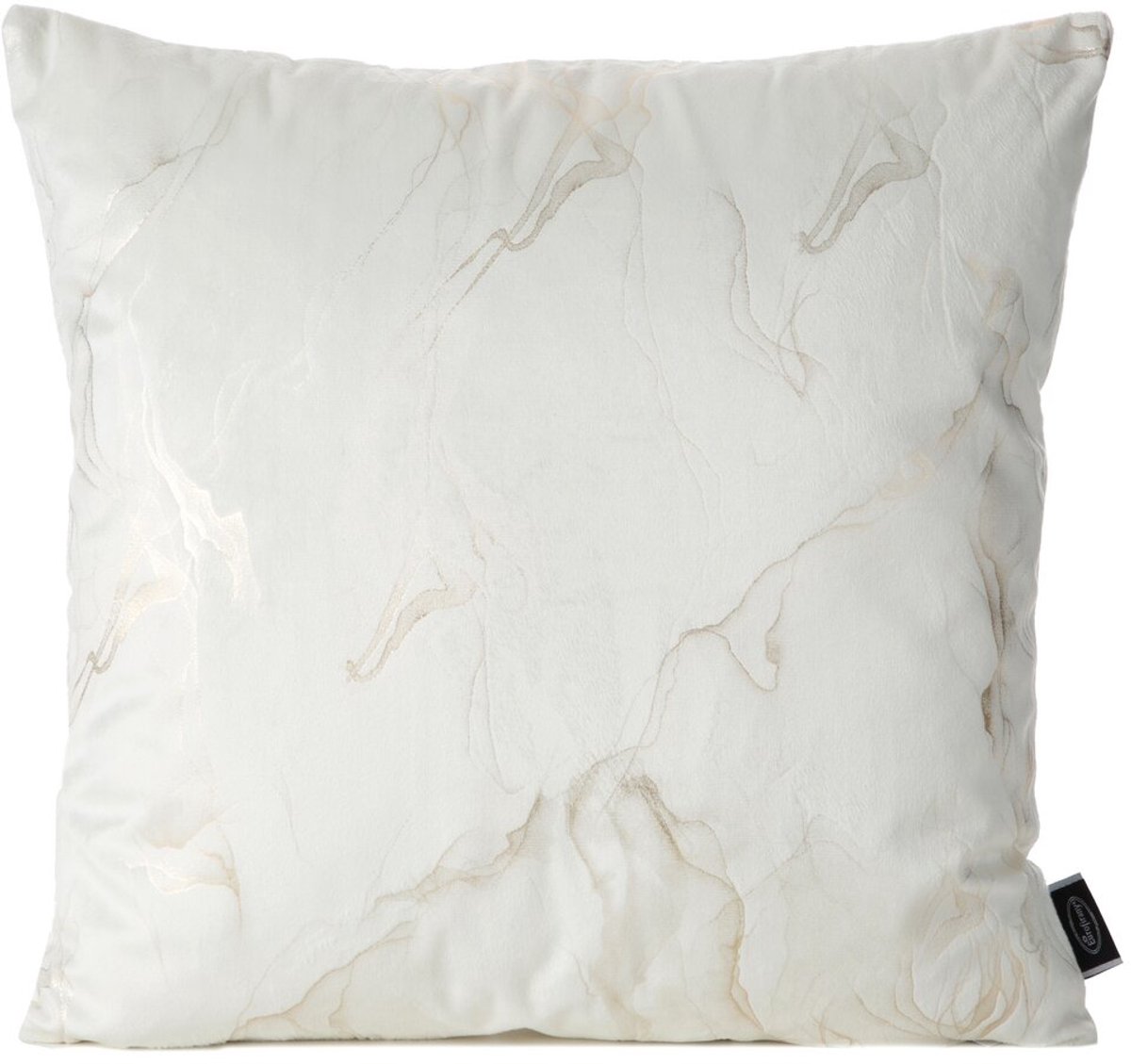 Eurofirany Decoratief Kussenhoes 45x45cm Crème Marmerpatroon Velours