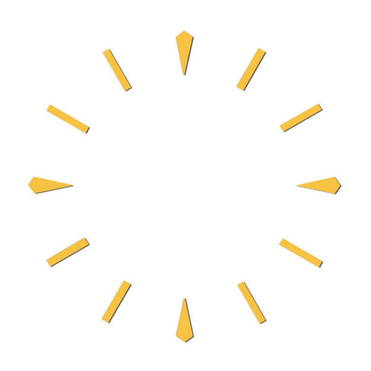 Nummerset staven messing geel L=12mm