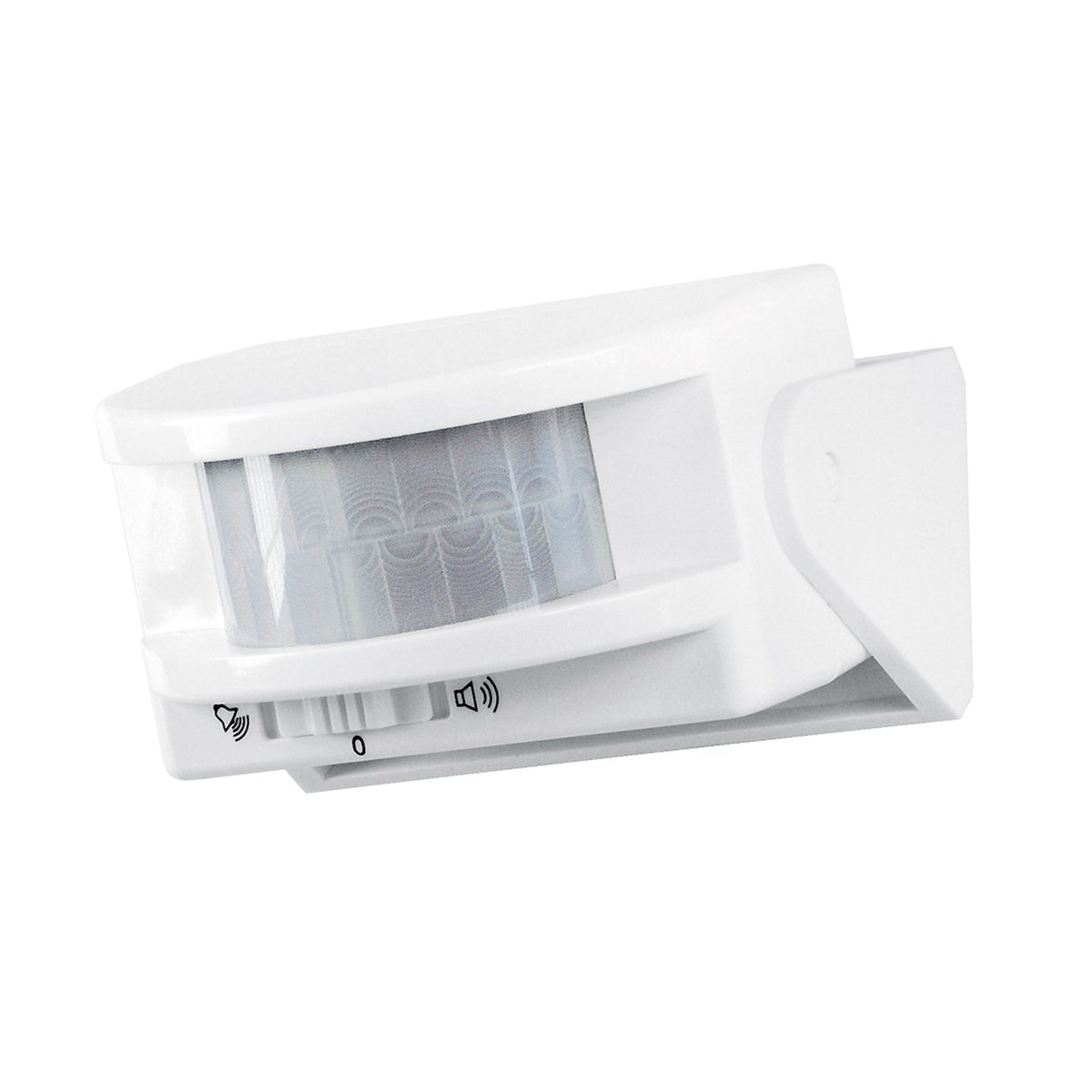 Bewegingsmelder, wit, reageert op lichaamswarmte, naar keuze met bel of sirene, bereik ca. 10 meter bij een hoek van 100 graden, alarmduur van 40 seconden, ideaal voor deurbewaking