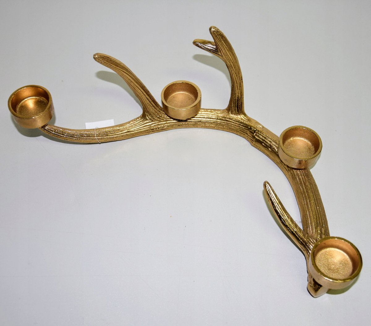 Gouden Herten Gewei Kandelaar voor 4 Theelichtjes - 41,5x21x15,5 cm
