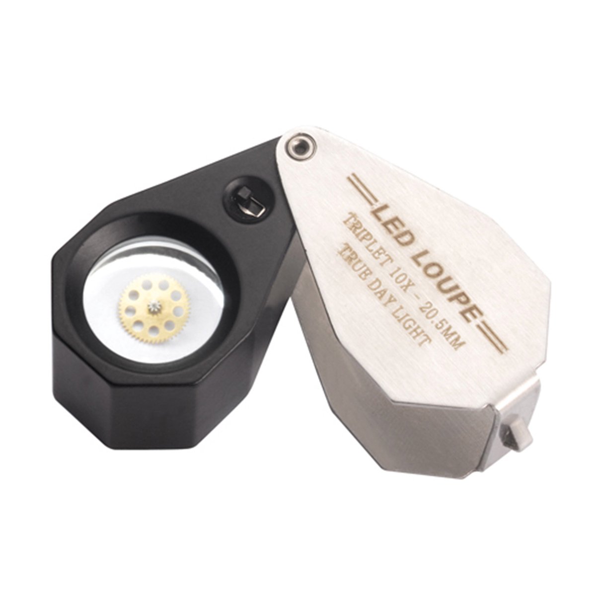 Vergrootglas met geïntegreerde LED-spot - Vergroting: 10x - Klein en handzaam - Inclusief leren etui - Gewicht: ca. 70 g - 344348