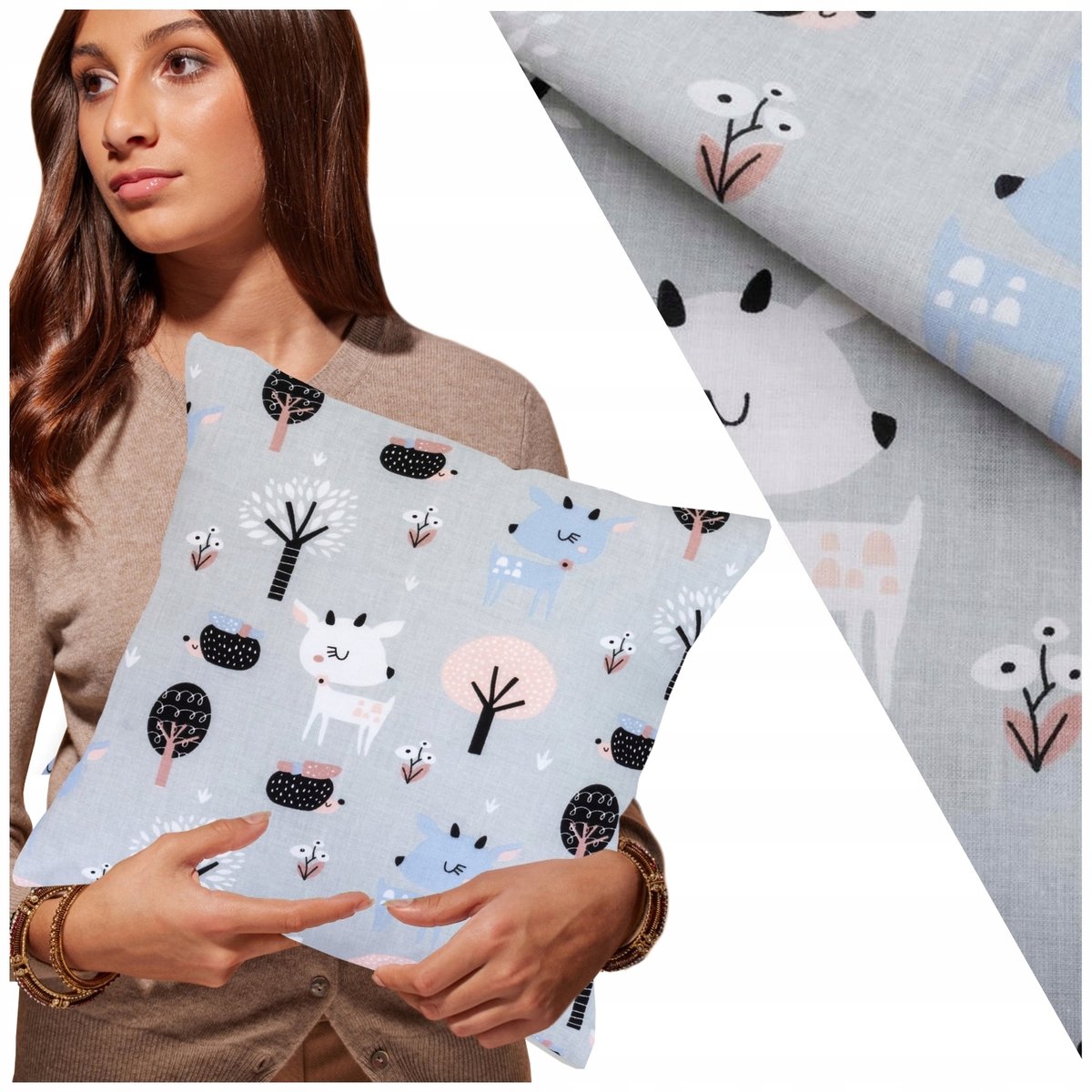 Belluno Katoenen Kussensloop 40x40 cm met Rits - Speelse Dierenprints