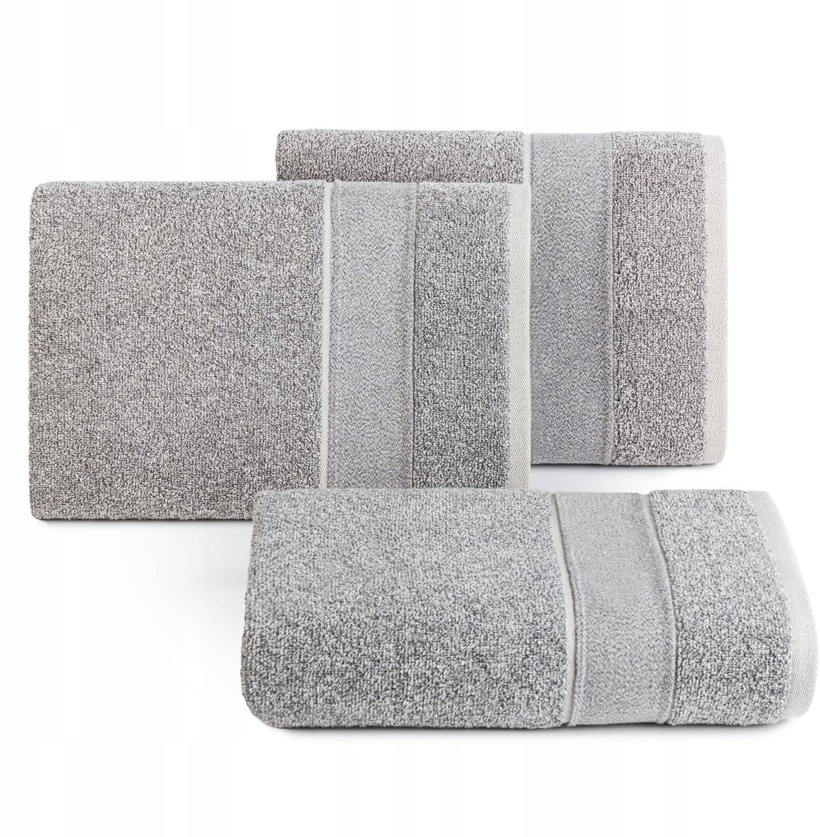 Grijze Melange Badstof Handdoek 50x90cm - Gerecycled Draad